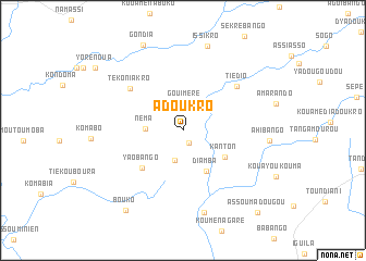 map of Adoukro