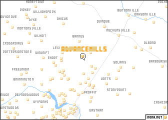 map of Advance Mills