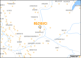 map of Adžievci