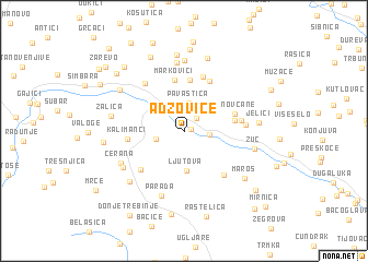 map of Adžoviće