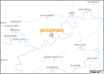 map of Aeiker Ford