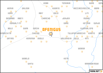 map of Āfe Nigus