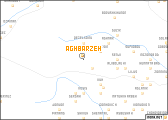 map of Āghbarzeh