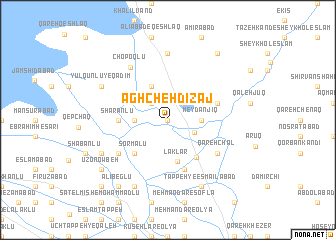 map of Āghchehdīzaj