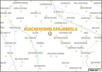 map of Āghcheh Kohal-e Rajabānlū