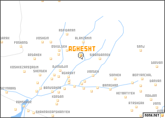 map of Āghesht