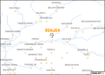 map of Āghjeh