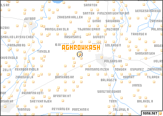 map of Āghrow Kash