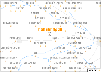 map of Ágnesmajor