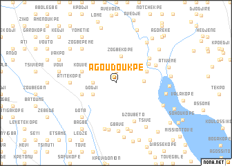 map of Agoudoukpé