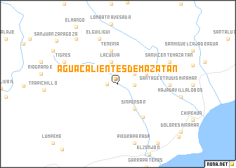 map of Aguacalientes de Mazatán