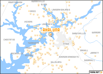 map of Ahaluna