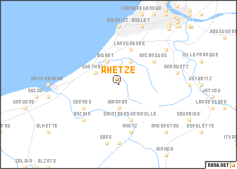 map of Ahetze