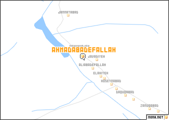 map of Aḩmadābād-e Fallāḩ