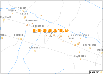 map of Aḩmadābād-e Malek