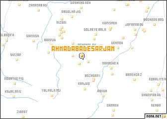 map of Aḩmadābād-e Sarjām