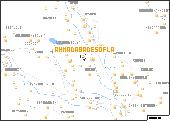 map of Aḩmadābād-e Soflá