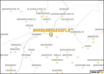 map of Aḩmadābād-e Soflá