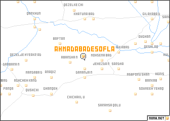 map of Aḩmadābād-e Soflá