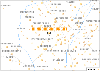 map of Aḩmadābād-e Vasaţ