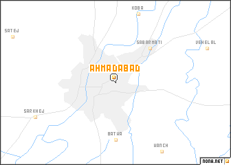 map of Ahmadābād