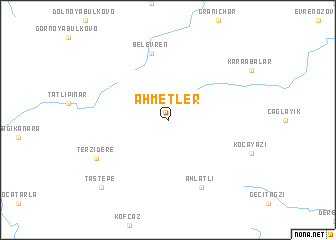 map of Ahmetler