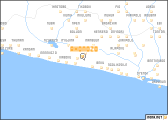 map of Ahonozo