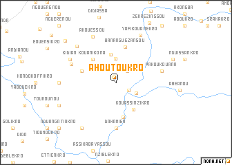 map of Ahoutoukro