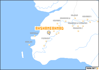 map of Aḩshām-e Aḩmad