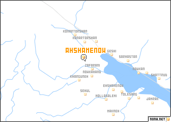 map of Aḩshām-e Now