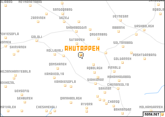 map of Āhū Tappeh