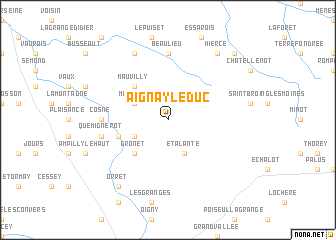 map of Aignay-le-Duc