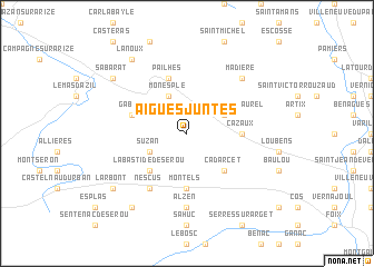map of Aigues-Juntes