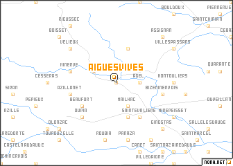 map of Aigues-Vives