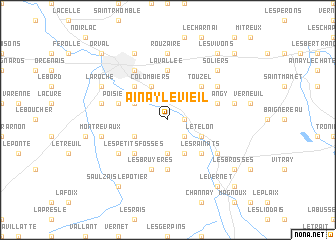 map of Ainay-le-Vieil