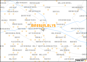 map of Aire-sur-la-Lys