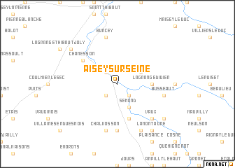 map of Aisey-sur-Seine