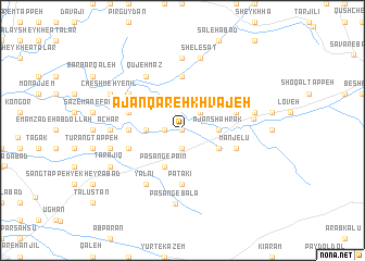 map of Ājan Qareh Khvājeh