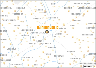 map of Ajniānwāla