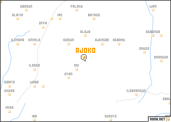 map of Ajoko