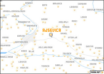 map of Ajševica