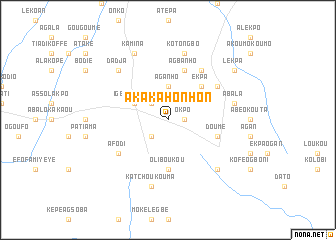 map of Akakahonhon