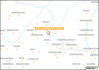 map of Akanguissakro