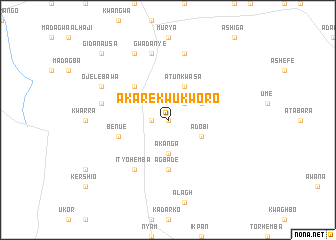 map of Akarekwu Kworo