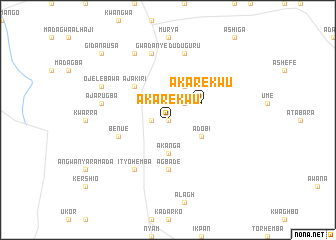 map of Akarekwu