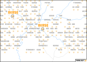 map of Akase