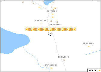 map of Akbarābād-e Barkhowrdār