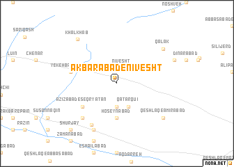 map of Akbarābād-e Nīvesht