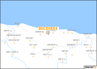 map of Akçakese