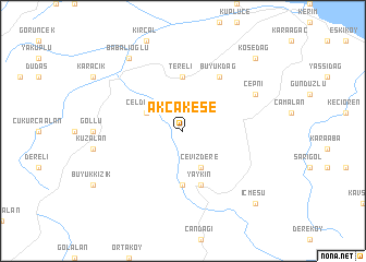 map of Akçakese